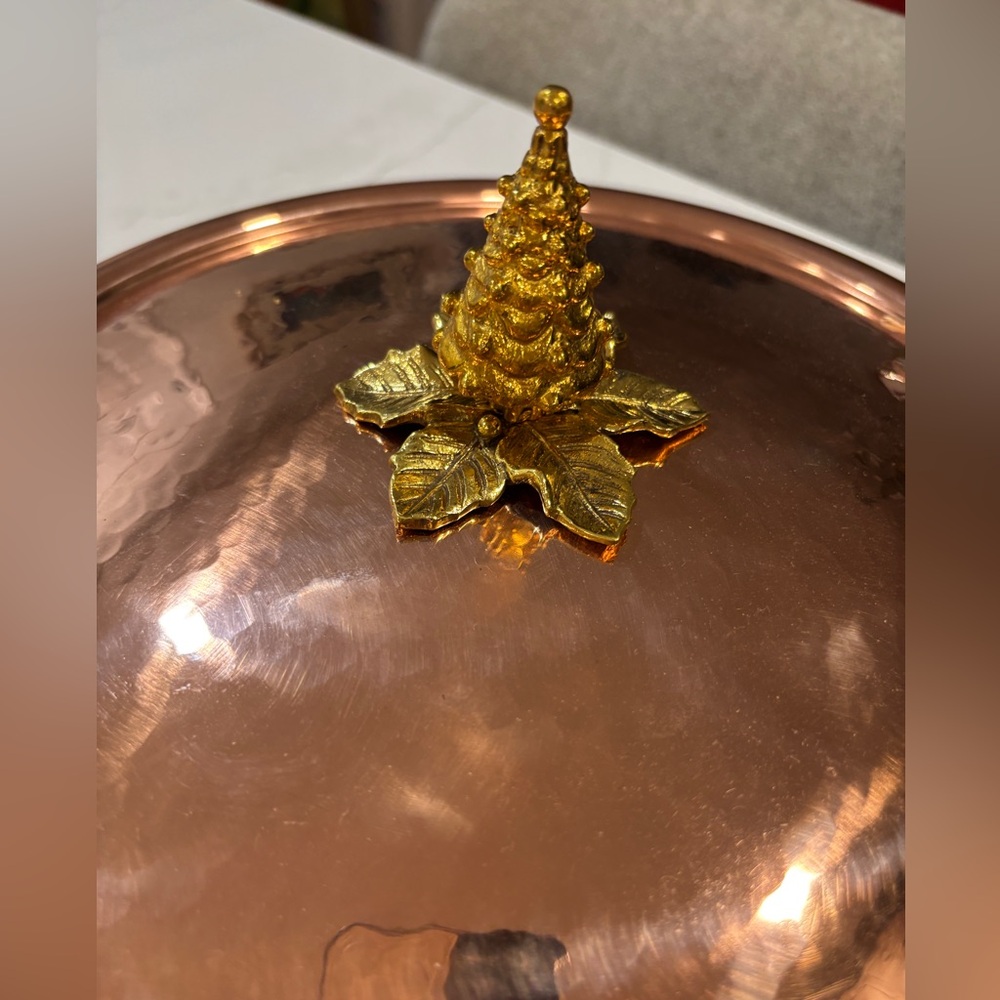 Ruffoni Historia Copper Braiser 10.2” with Christmas tree knob - Picture 2 of 9